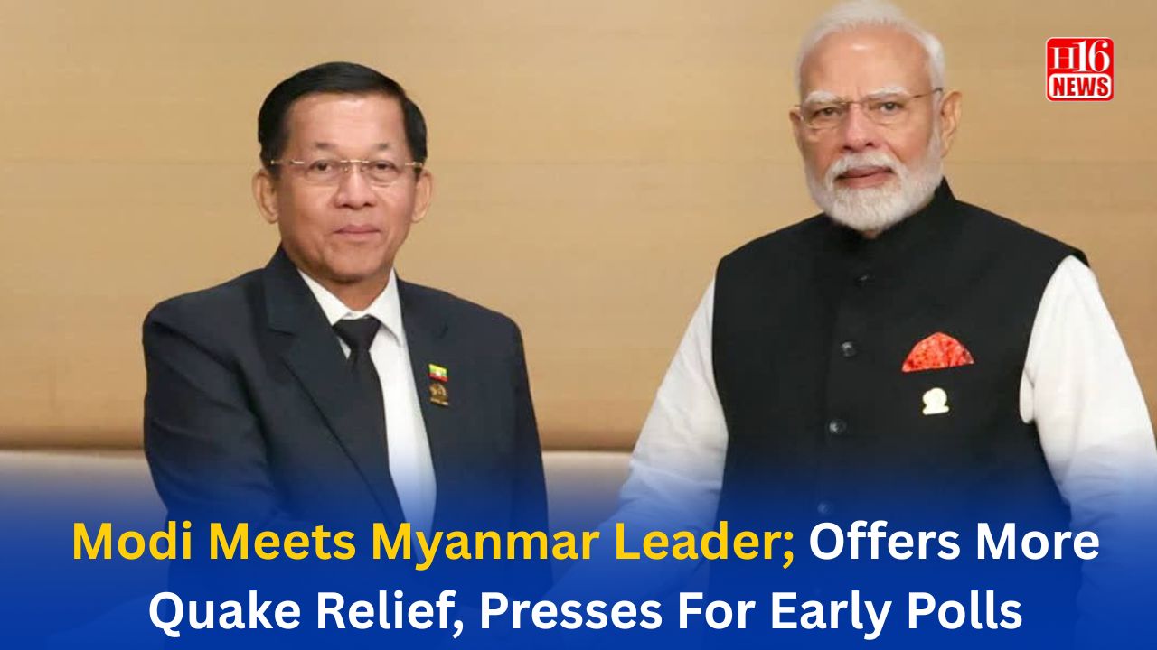 Modi Meets Myanmar Leader; Offers More Quake Relief, Presses For Early Polls